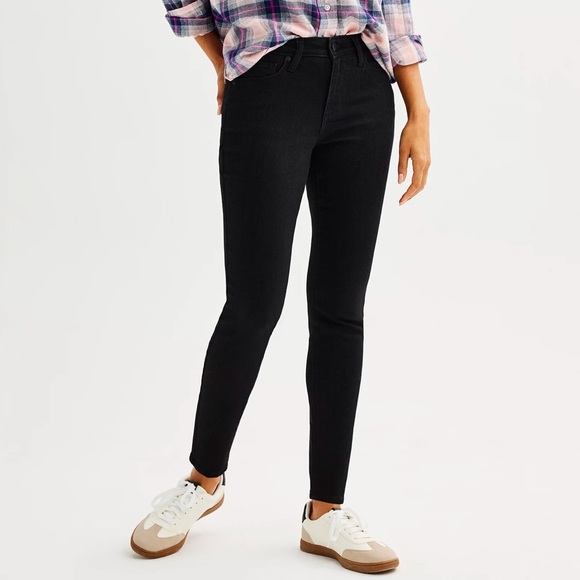 Sonoma Women’s Black High Rise Skinny Jeans - Picture 1 of 6